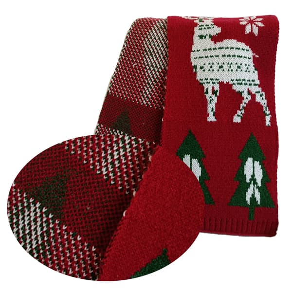 Juleskjerf Vintermote jacquard strikket skjerf style4