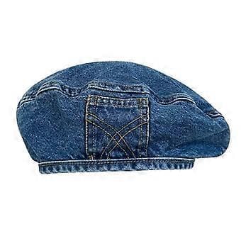Denim Beret Hatt Elegant Hodeplagg Komfortabel Beanie for Reise Shopping Ferie (Mørk Blå)