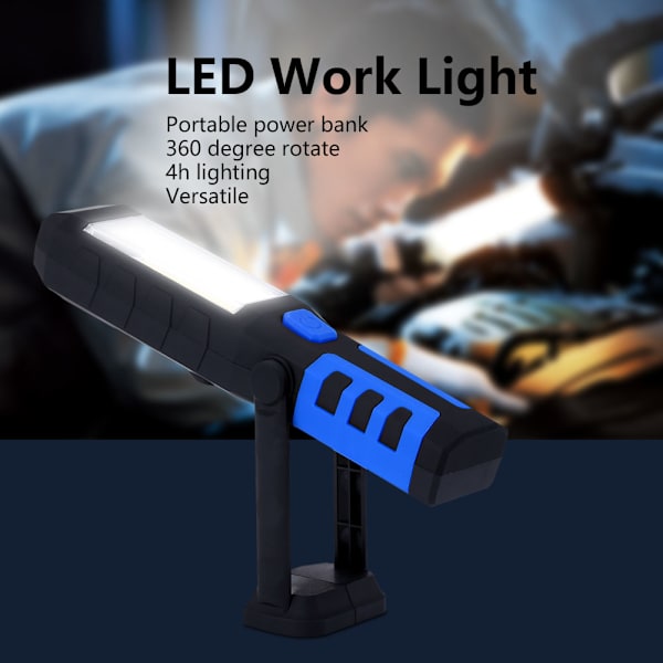 USB-laddningsbar COB LED-arbetslampa Nödficklampa