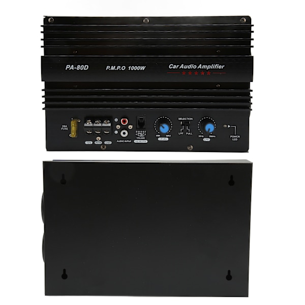 Högeffektsförstärkare för bilstereo, stark bas 1000W monoförstärkarbräda med kylning av aluminiumlegering, säkerställer utmärkt ljudkvalitet och inget