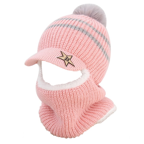 Barn Vintermössa och Halsduk Set Varm Stickad Mössa Halsduk Beanies