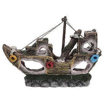 Akvarium Landskapsarbeid Ornament Simulering Resin Sunket Skip Akvarium Dekor( )