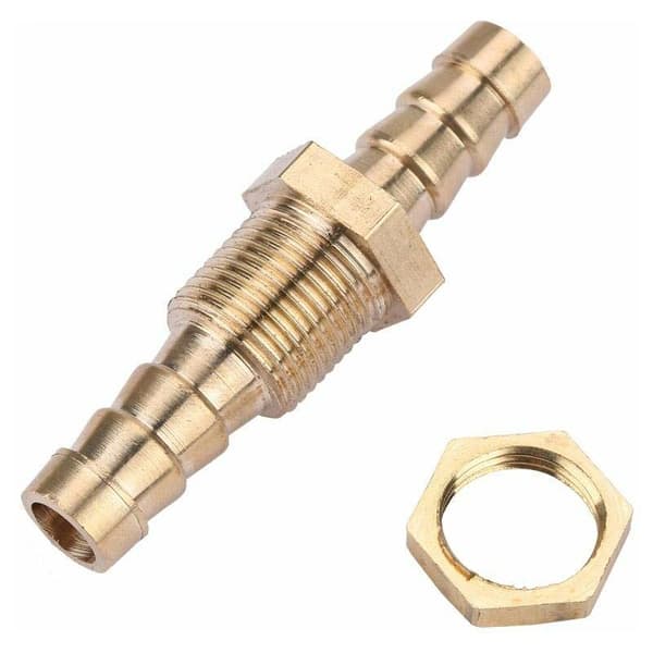 Set med 2 anslutningskopplingar i mässing för trädgårdsslang - 6 mm