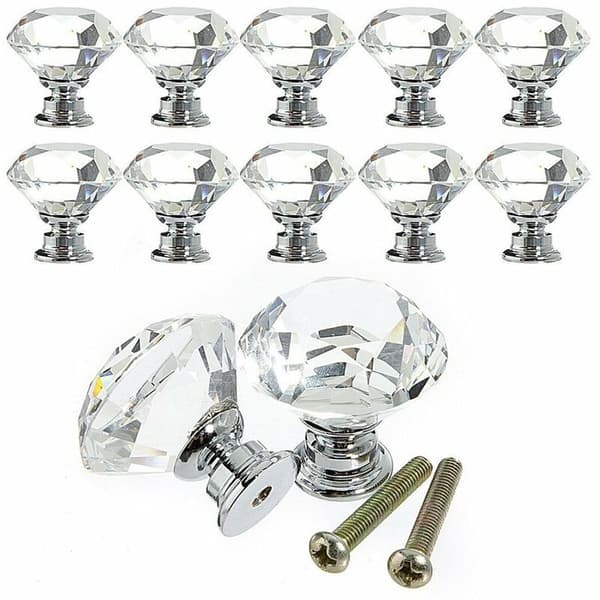 10 x Skapskuff Skapskapdør Knapper, 30mm Diamant