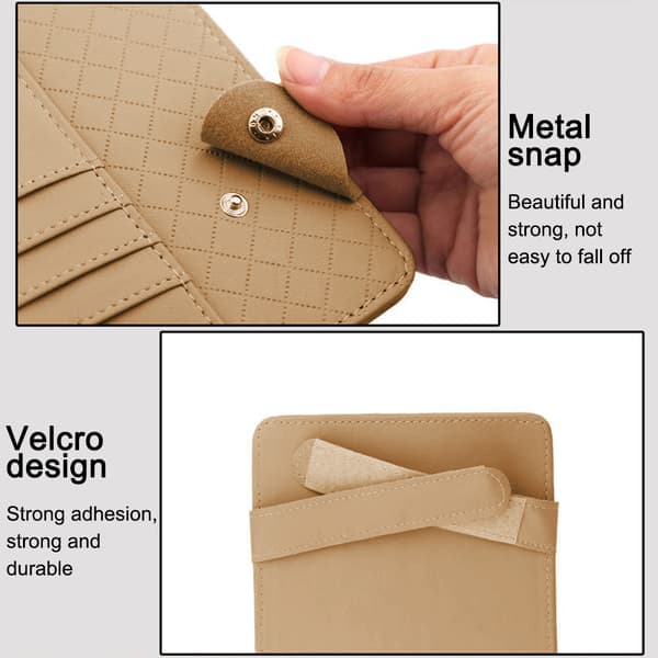 CD Solskærm Organizer CD DVD'er Opbevaringsetui Holder Læder