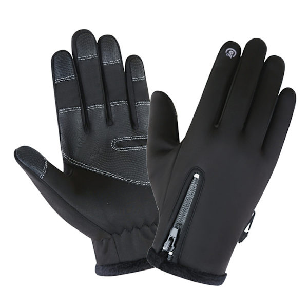 Vinterhandsker Varme vindtætte fingre Touch Screen Handsker til mænd Skiløb Black XL code