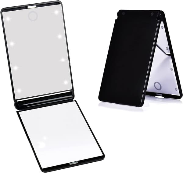 Rejsespejl Kompakt Makeup Spejl Bærbart Touch Switch