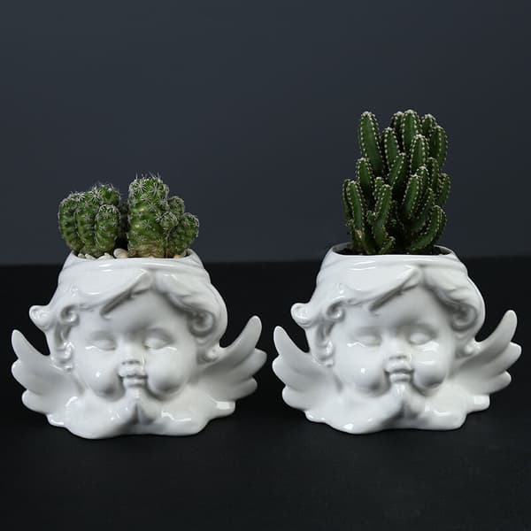 Man Face Vases Blomvas Dekoration Keramisk Vas Modern Suckulent