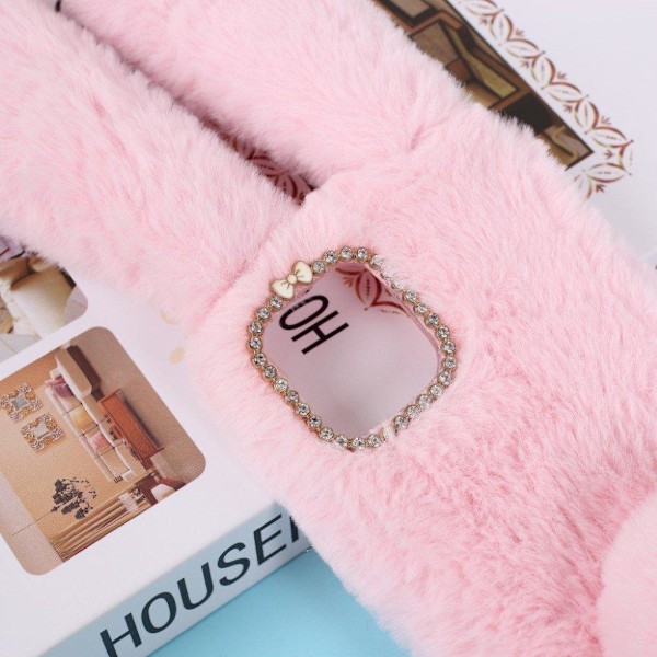 Fluffy Rabbit iPhone 12 Mini skal - Rosa Rosa