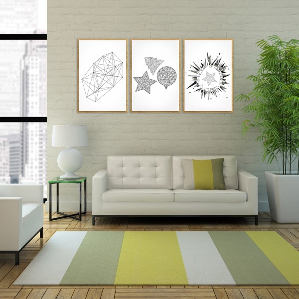 Geometrisk mönster Modern Canvas Wall Art Målning Tryckt