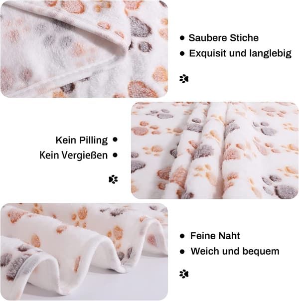 Hundedæppe Kattedæppe Vaskbart og Fluffy 3-pak Blødt Varmt Fleece Kæledyrsdæppe til Små Medium Hunde Katte Kæledyrsdæppe Sovemadras til Sofaseng Pote