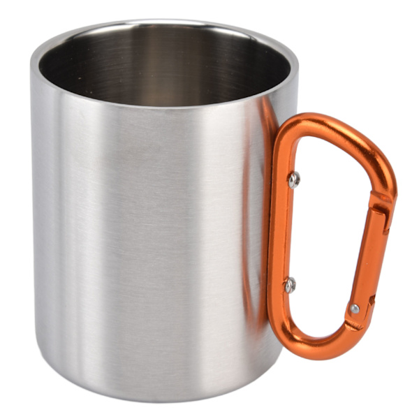 Rostfritt stål mugg 360ml dubbelvägg bekvämt handtag glänsande