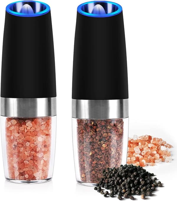 Elektrisk tyngdekraft pepperkvernsett, salt- og pepperkvernsett med A