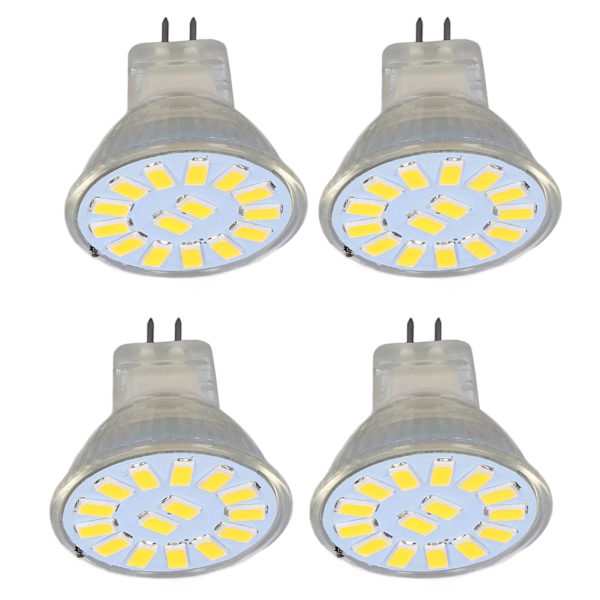 4 st 15LED MR11 Ljuskälla 5W 500LM Dubbelstift Bas Landskaps Spot Ljuskälla för Vardagsrum