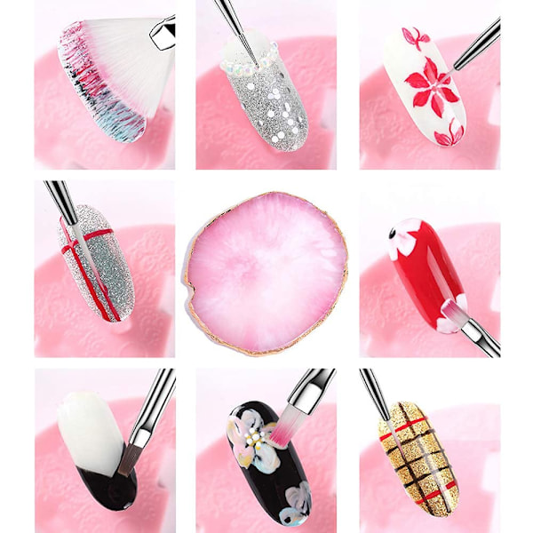 21 st Nail Art Penslar Nail Art Verktyg Set Resin Palett Spik