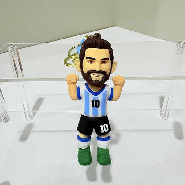 Set med 2 VM-stjärnfigurinyckelringar: Chibi-stil fotbollsstjärneprodukter