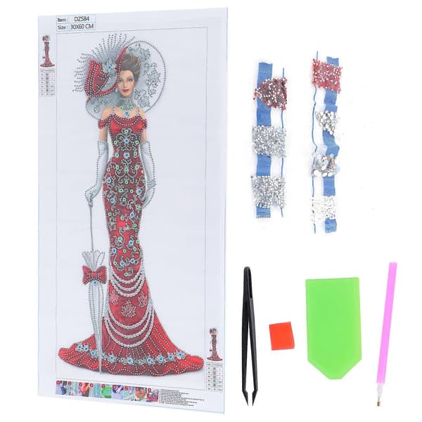 DIY Strassmålning Elegant Dam Mönster Kristallmålning Broderi Bild Dekoration Kit DZ584