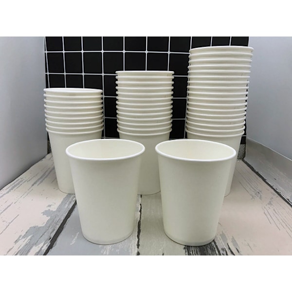 Pappersmugg, vit tjockare varm och kall tekopp 8 oz, 250 ml, 100 st