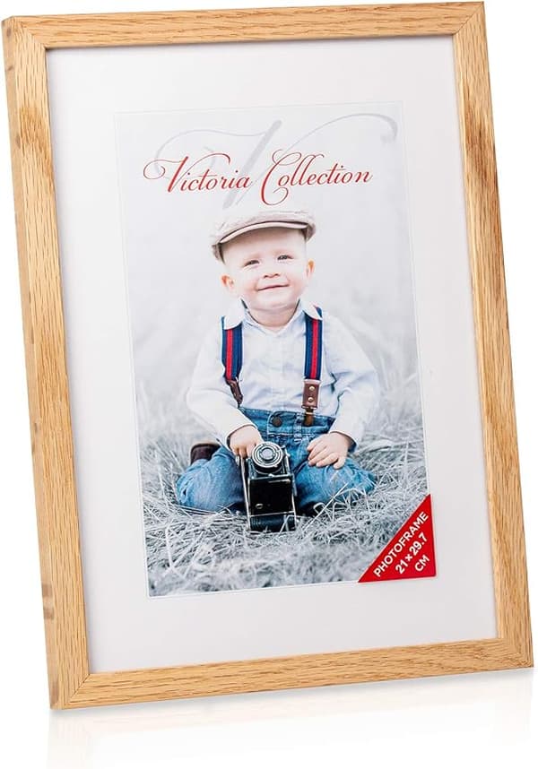 1 st fotoram i massiv ek - Klassisk träfotoram för A4 (