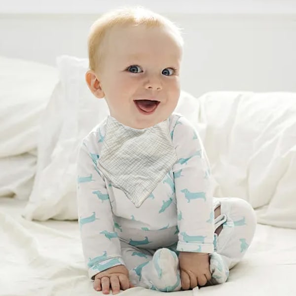 Babyhaklappar i bomull, mjuka triangulära babyhaklappar för babypojkar och flickor, enfärgade haklappar för dreglande och tänder Style 3