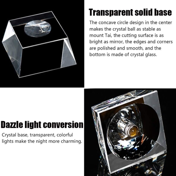 Boule de Cristal avec Support Lampe 3D en Forme Boule de