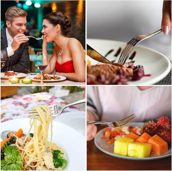 Elsker dig endnu mere, graveret gaffel i rustfrit stål med luksuriøs sort æske, perfekt gave til Valentinsdag