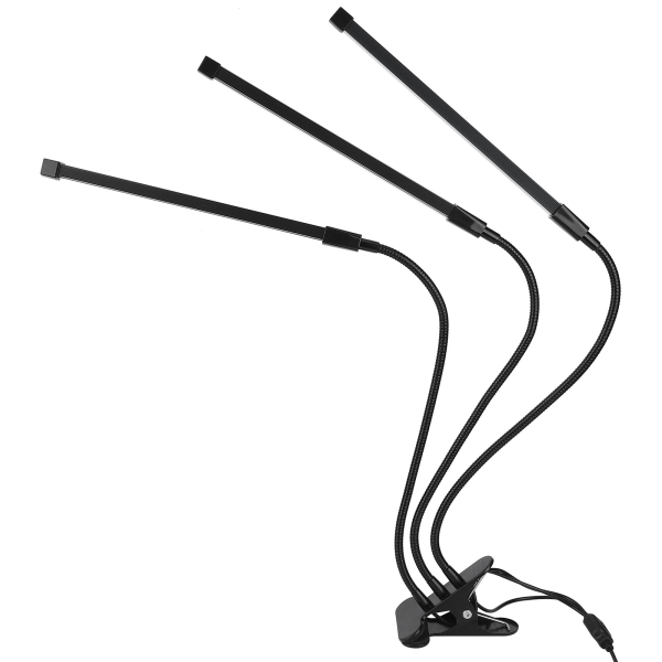 40W 3-huvud Full Spectrum LED växtlampa Automatisk PÅ/AV Timer för inomhus trädgård Hydroponics