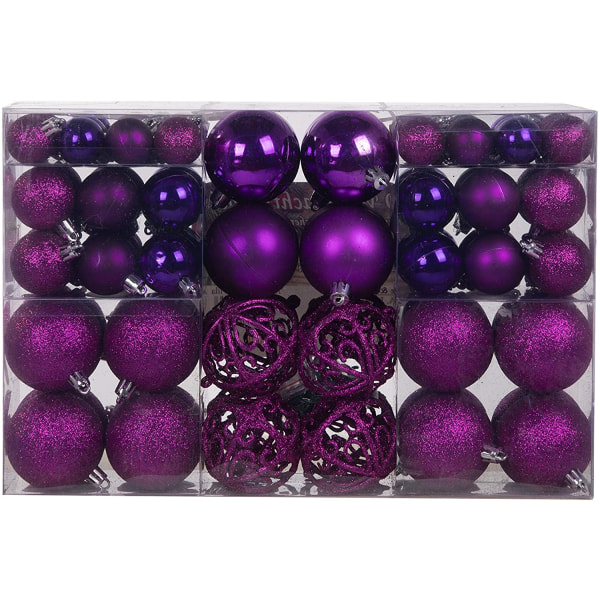 Lifestyle & More 100 teilig Weihnachtskugeln Lila