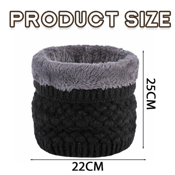 Vinterstrikket evighetsskjerf med polarfleece halsvarmer for barn, jenter/gutter