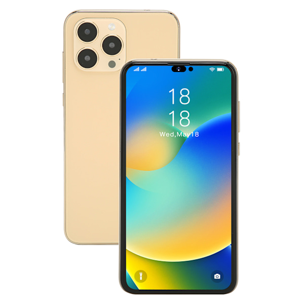6,1 tums skärm 4G Smartphone 4G 64G Dual Sim Mobiltelefon Olåst Mobiltelefon för Android 11 100‑240V Guld AU-kontakt