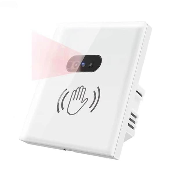 Infrarød Vegg Smart Lysbryter IR-sensor Ingen Berøring Nødvendig AC110-240V EU Glass Skjermpanel Bryter Elektrisk EU-plugg