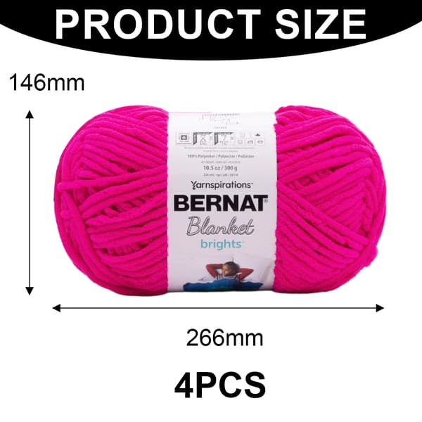 Blanket Brights™ #6 Super Bulky Polyestergarn, Lys Rosa 300g, 201 meter (4-pakning)