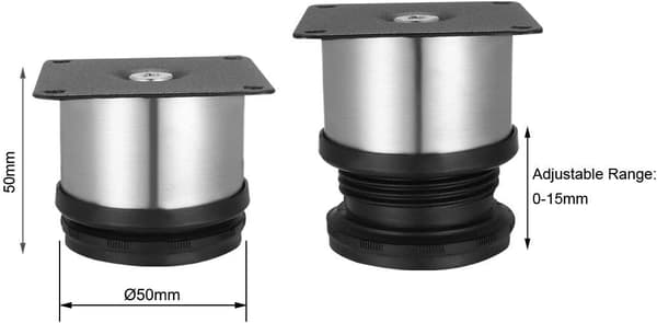 4 Justerbara Ben 50mm Höjd Förtjockade Skåpsben, Bord, Möbler