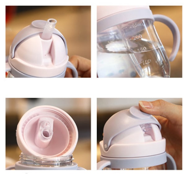 Viktad Pipmugg med Sugrör för Småbarn 6 Månader Plus BPA-Fri Lätt Att Rengöra Ergonomiska Handtag Spillfri Baby Övergångsmugg Med Mjuk Silikon