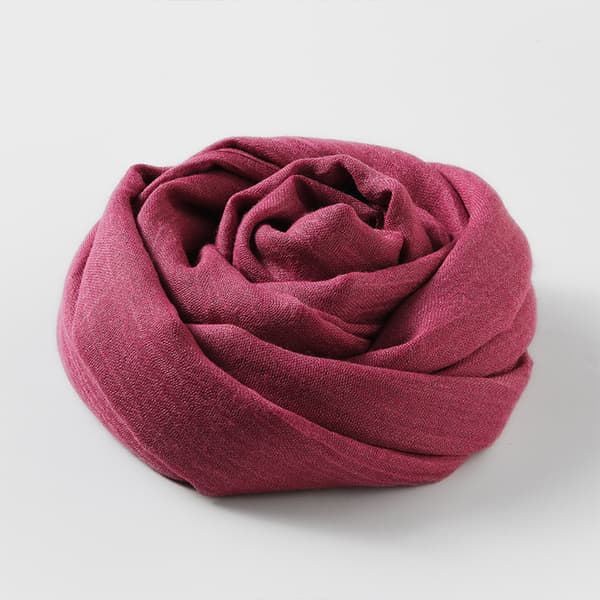 Bomulls- og linskjerf bredt lin-sjal cape ensfarget skjerf Deep rose