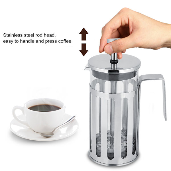 Rostfritt stål glas fransk press filter kaffekanna hushåll
