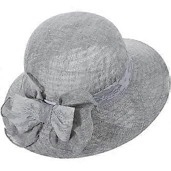 Sammenfoldelig solhat til damer, sommerhatte til kirken, bredskygget Ascot Race Derby-hat til cocktail-/bryllupsfester, anti-UV
