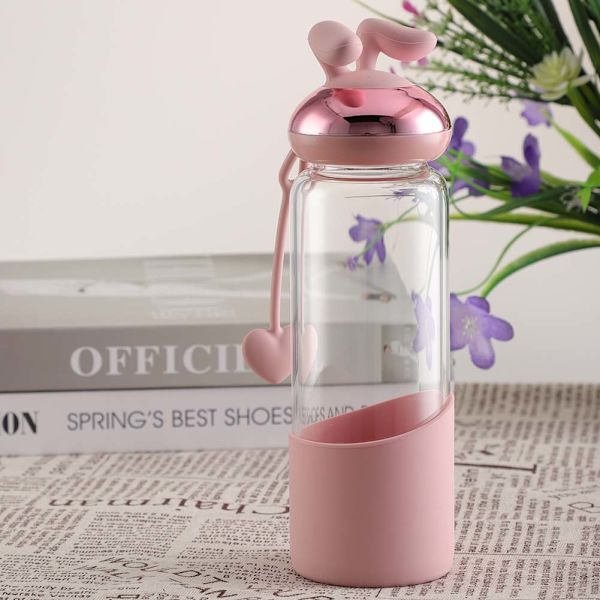 350 ml trendig tecknad kanin glas vatten dricka flaska kopp