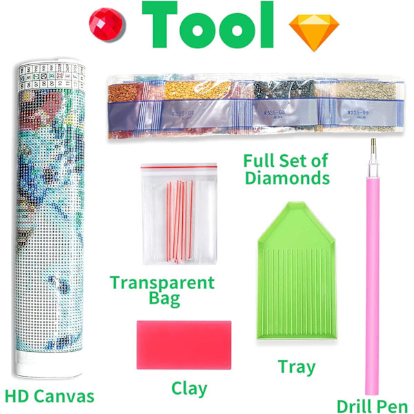 5D Diamant Maleri Sæt Hat, DIY Diamant Broderi Maleri Mos