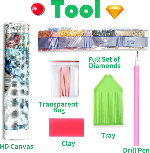 5D Diamantmålningskit Hatt, DIY Diamantbroderi Målning Mos