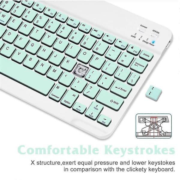 10 tommer genopladeligt Bluetooth-tastatur ultratyndt bærbart Bluetooth-tastatur til IOS, Android, enheder A