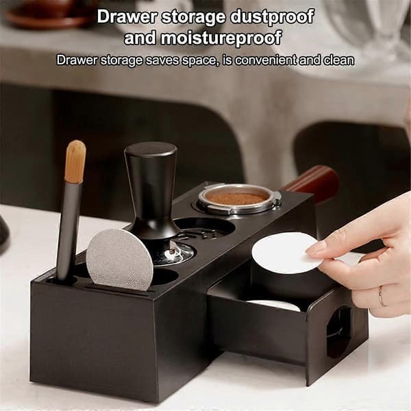 Kaffestamperstation, espressostoppestation til 51-58 mm kaffestamperbord med bankeboks til køkken, restaurant