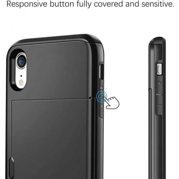 iPhone XR -kotelo, musta, StreetWise, korttilokero