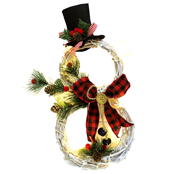 Lighted Christmas Wreath Decoration, Grapevine Wreath  for