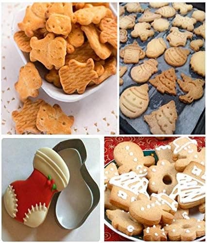 Kakeformsett med 6 kakeformer, julekakeformsett, sukkerpasta-kakeform, kjeksform, rustfritt stål