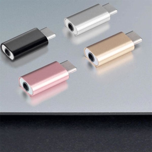 Typ-C till 3,5 mm AUX-jack hörlurar USB-C hörlursadapter Ljud silver C silver C