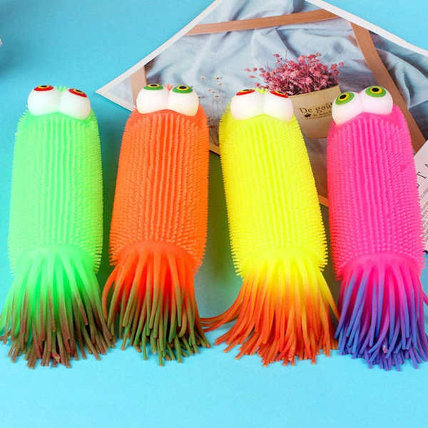 Blinkande upplysta stretchiga larver bläckfisk, 2 st stress