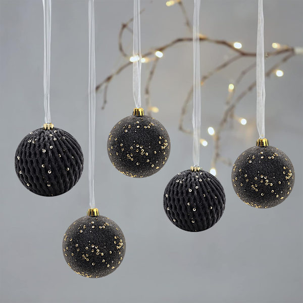 3.15" Christmas Ball Ornaments 12 pcs Glitter Sequin Foam Ball
