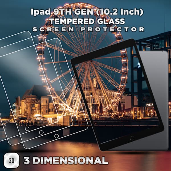 3-pack Apple iPad 9:e generationen (10,2 tum) – härdat glas 9H – skärmskydd av superkvalitet