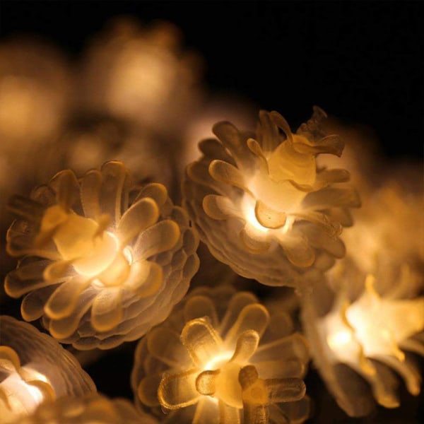 Pinecone ljusslinga jul fest LED ljusslinga batteri